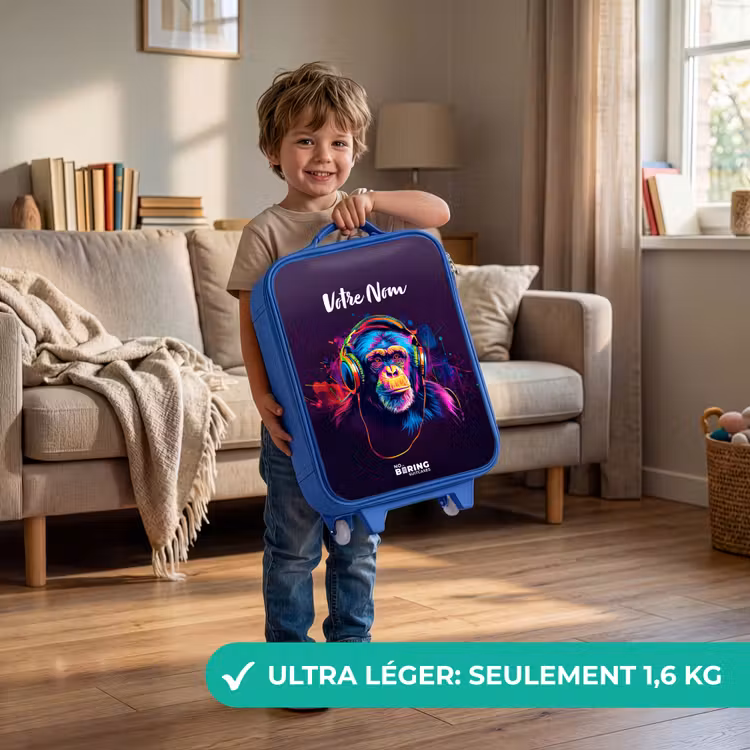 Valise enfant avec nom - Bleu - Baboon Beats — 3