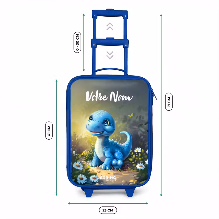 Valise enfant avec nom - Bleu - Branco Brontosaurus — 6