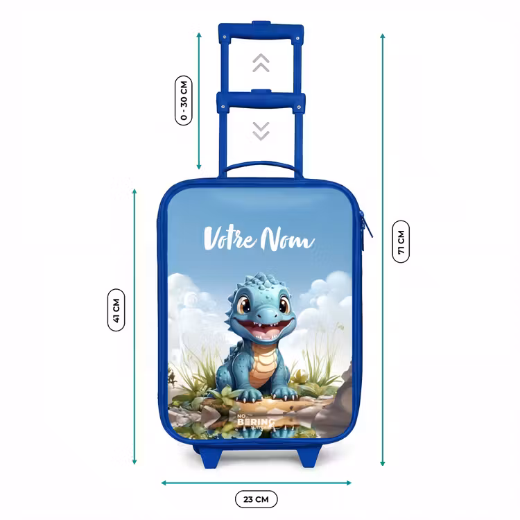 Valise enfant avec nom - Bleu - Darius Dino — 6