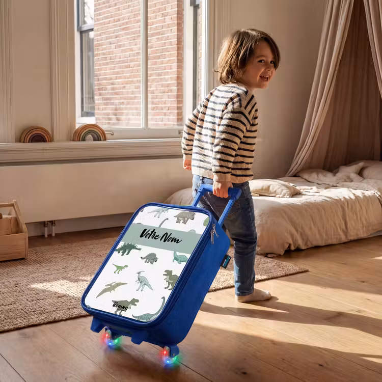 Valise enfant avec nom - Bleu - Dino Dynasty — 2