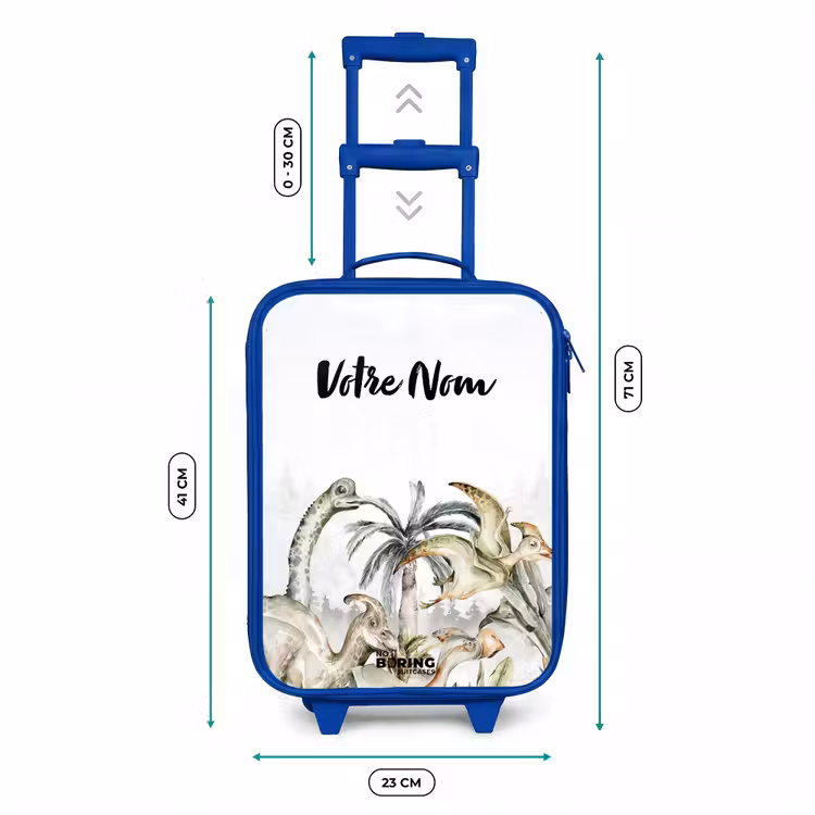Valise enfant avec nom - Bleu - Dino Jungle — 6