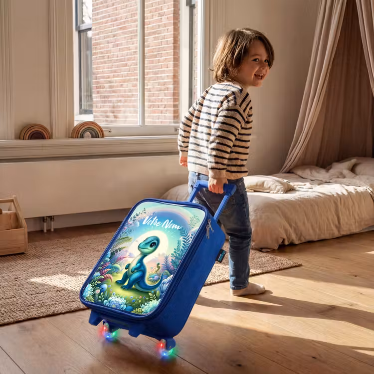 Valise enfant avec nom - Bleu - Django Dino — 2