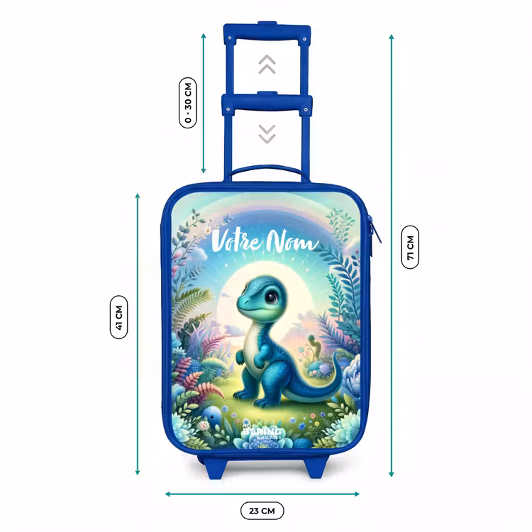 Valise enfant avec nom - Bleu - Django Dino — 6
