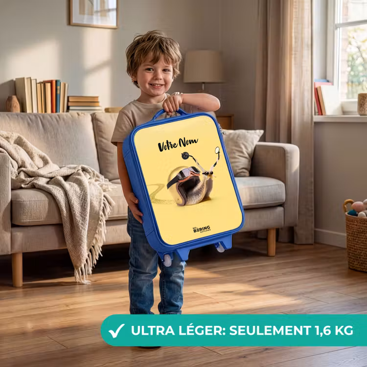 Valise enfant avec nom - Bleu - Escar-Go - Jaune — 3