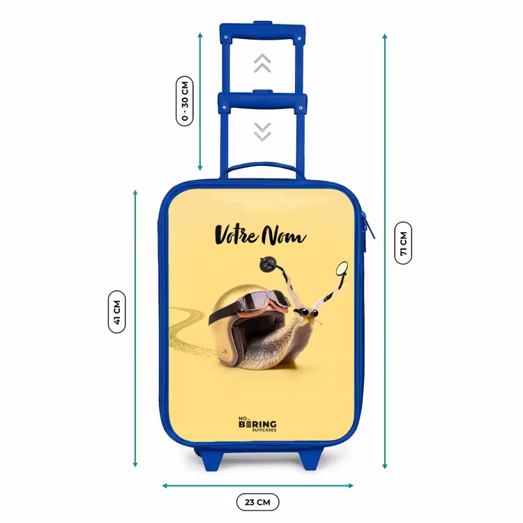 Valise enfant avec nom - Bleu - Escar-Go - Jaune — 6