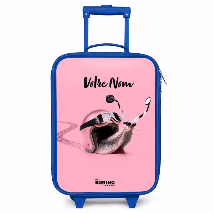 Valise enfant avec nom - Bleu - Escar-Go - Rose — 1