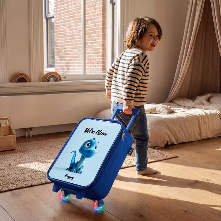 Valise enfant avec nom - Bleu - Joyeux Bronto — 2