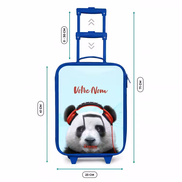 Valise enfant avec nom - Bleu - Kees le panda — 6