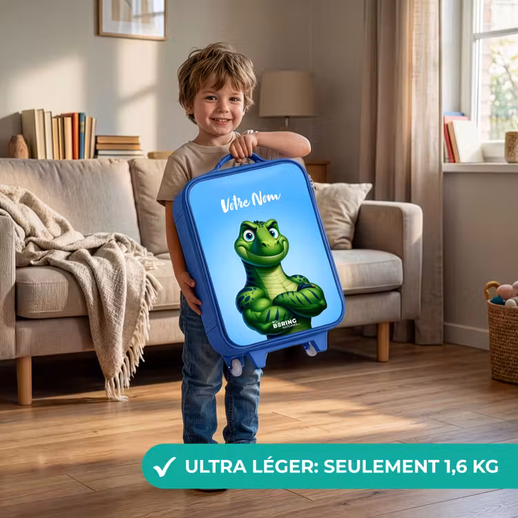 Valise enfant avec nom - Bleu - Musclesaurus — 3