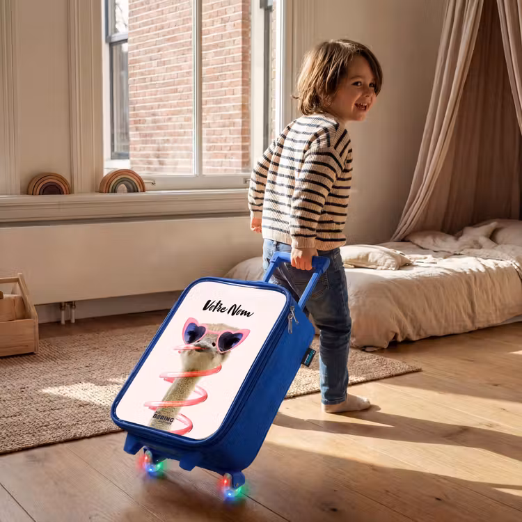 Valise enfant avec nom - Bleu - Sierk Ostrich Pink — 2