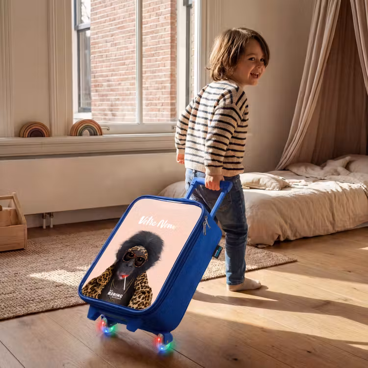 Valise enfant avec nom - Bleu - Singe avec Loly — 2