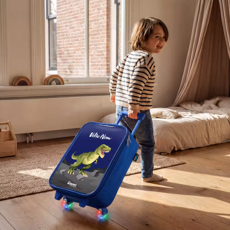 Valise enfant avec nom - Bleu - Tjibbe T-Rex — 2