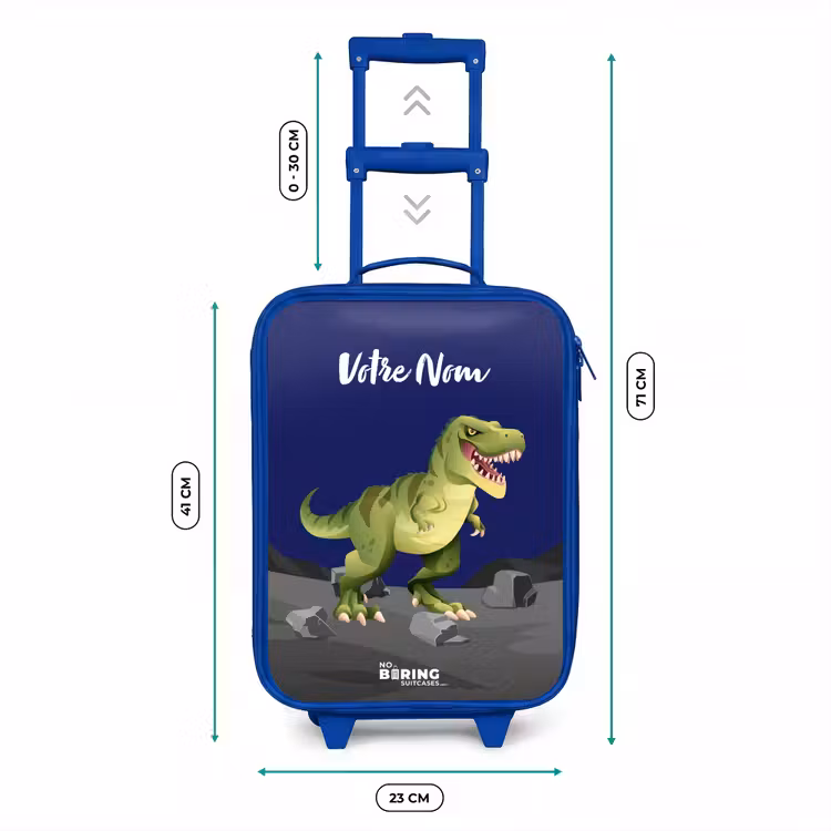 Valise enfant avec nom - Bleu - Tjibbe T-Rex — 6