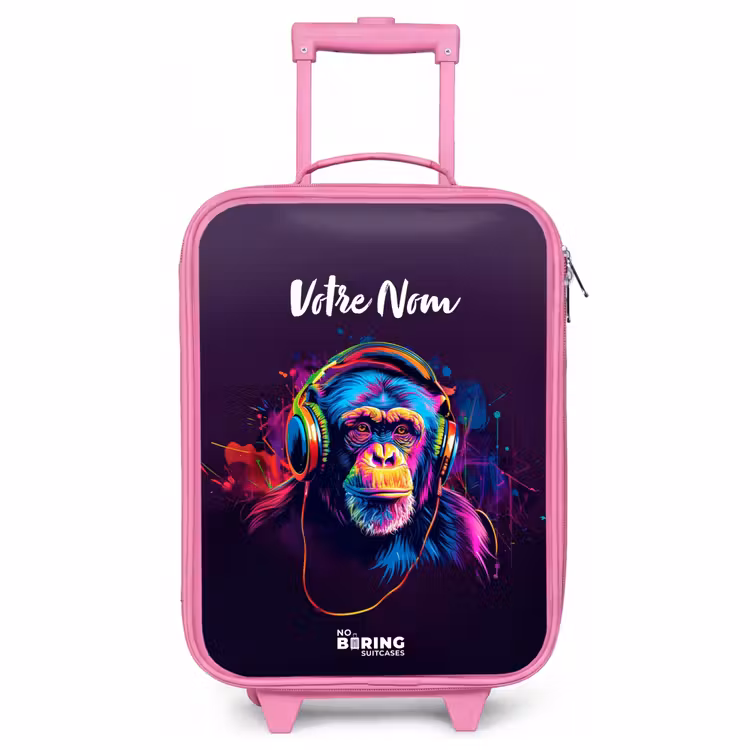Valise enfant avec nom - Rose - Baboon Beats — 1