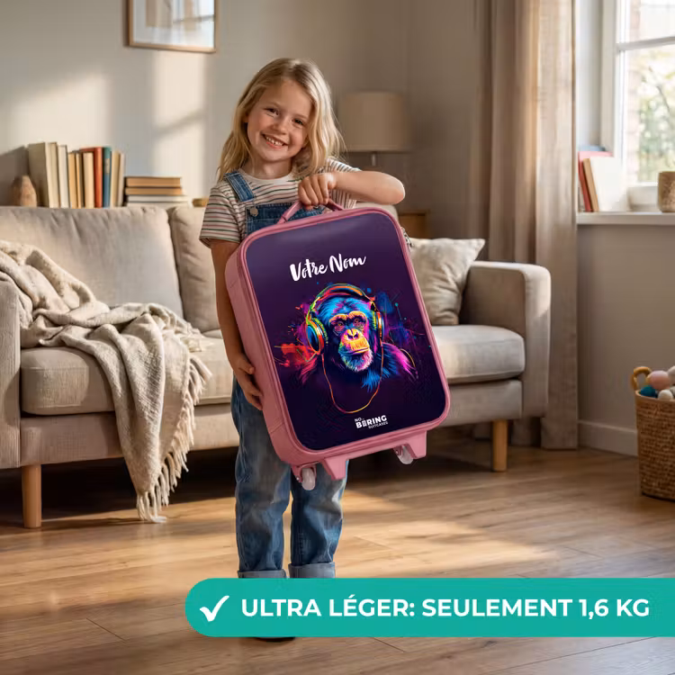 Valise enfant avec nom - Rose - Baboon Beats — 3