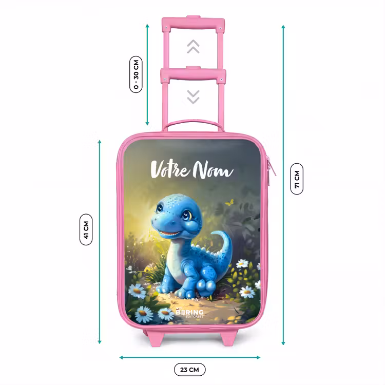 Valise enfant avec nom - Rose - Branco Brontosaurus — 6
