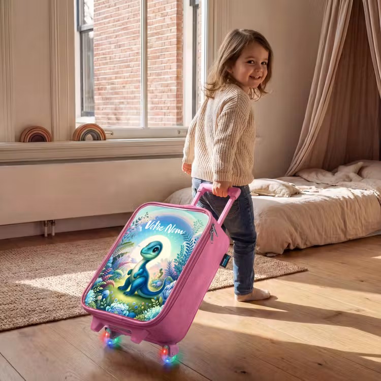 Valise enfant avec nom - Rose - Django Dino — 2