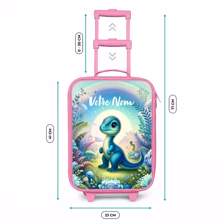 Valise enfant avec nom - Rose - Django Dino — 6