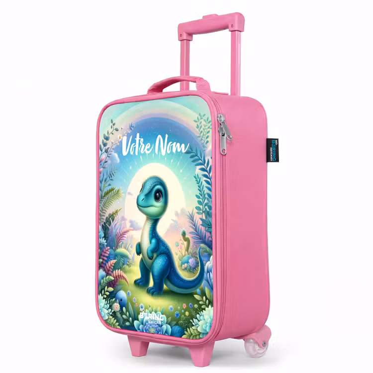 Valise enfant avec nom - Rose - Django Dino — 8