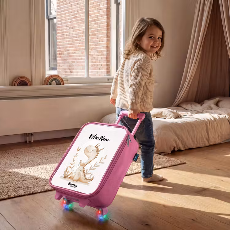 Valise enfant avec nom - Rose - Dragon Dobby — 2