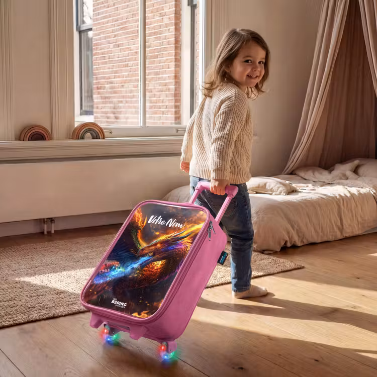 Valise enfant avec nom - Rose - Guerrier chromatique — 2