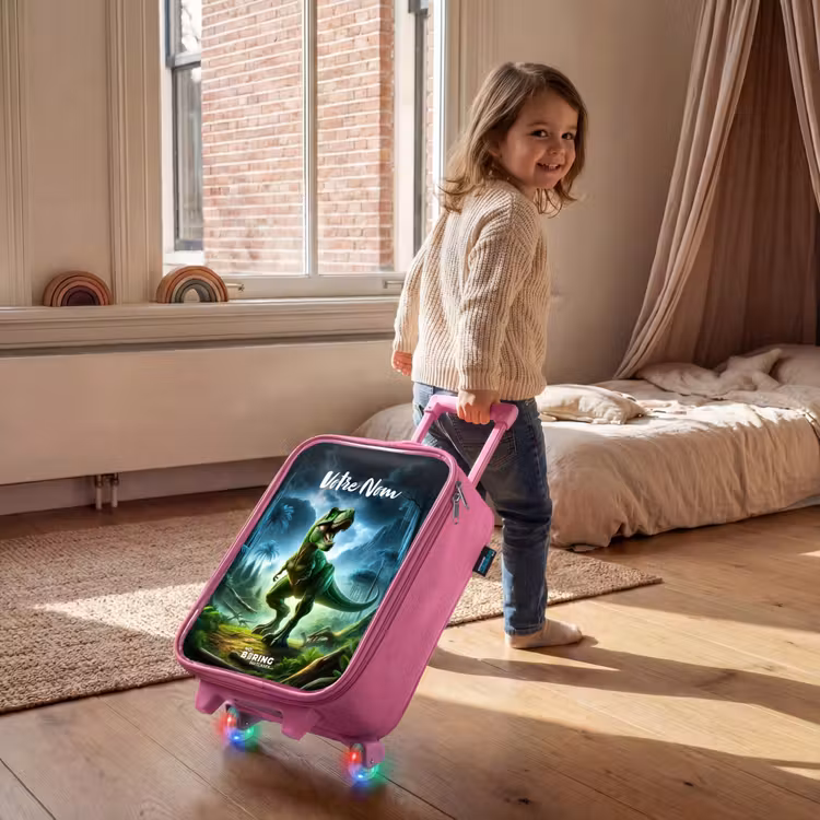 Valise enfant avec nom - Rose - Junglosaurus — 2