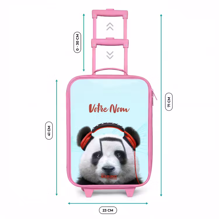 Valise enfant avec nom - Rose - Kees le panda — 6