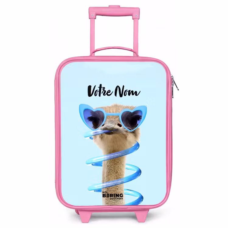 Valise enfant avec nom - Rose - Sierk Ostrich Blue — 1