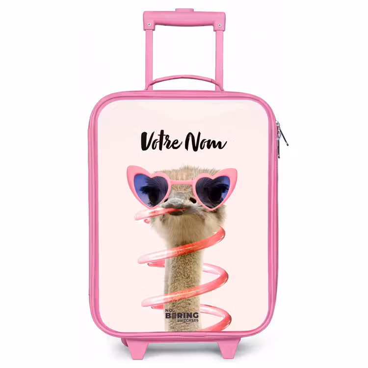 Valise enfant avec nom - Rose - Sierk Ostrich Pink — 1