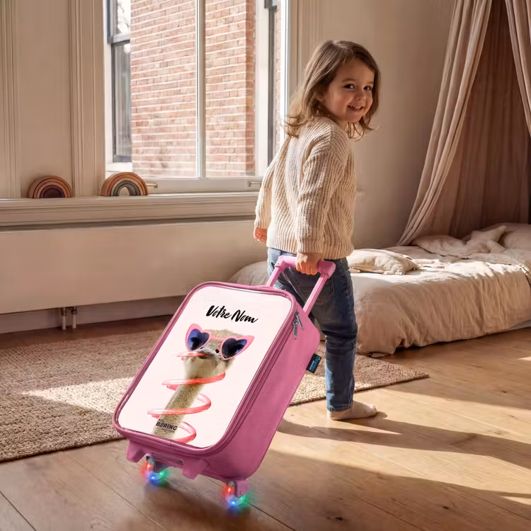 Valise enfant avec nom - Rose - Sierk Ostrich Pink — 2