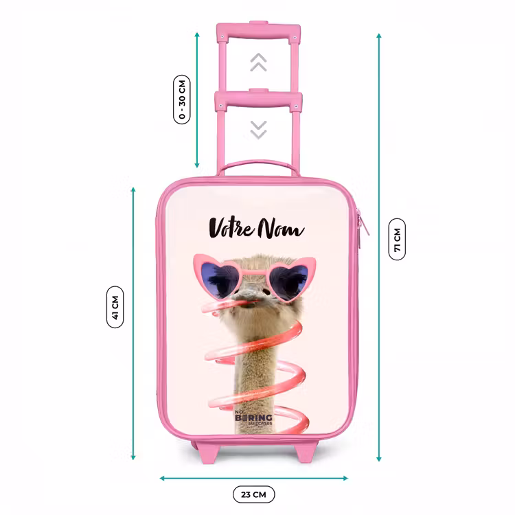Valise enfant avec nom - Rose - Sierk Ostrich Pink — 6