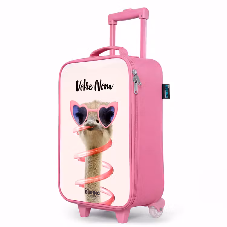 Valise enfant avec nom - Rose - Sierk Ostrich Pink — 8