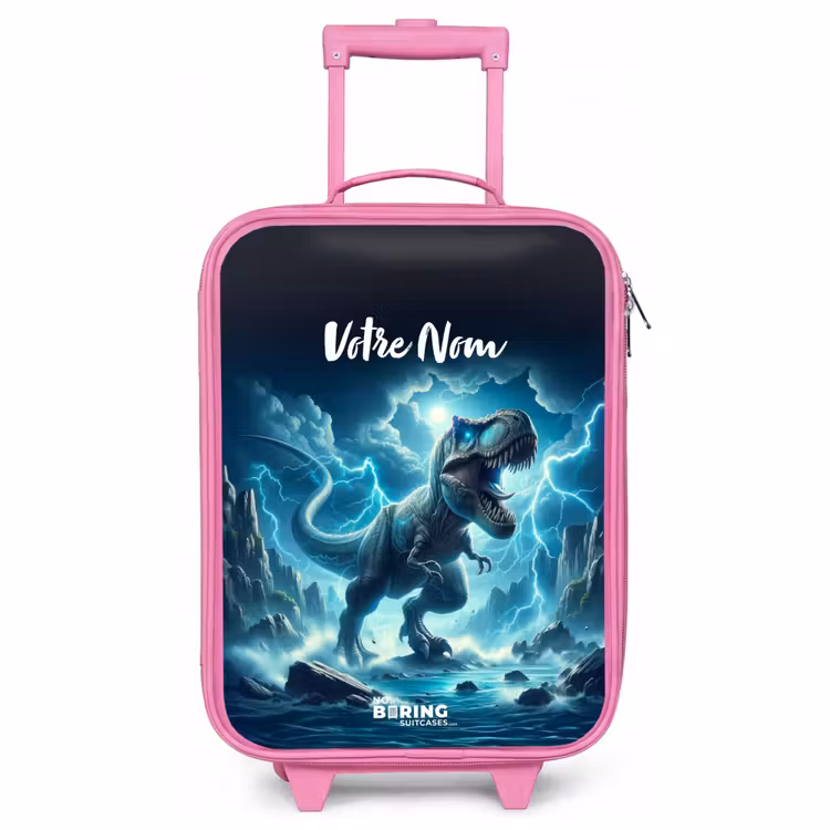 Valise enfant avec nom - Rose - Thunderclap dino — 1