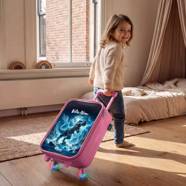 Valise enfant avec nom - Rose - Thunderclap dino — 2