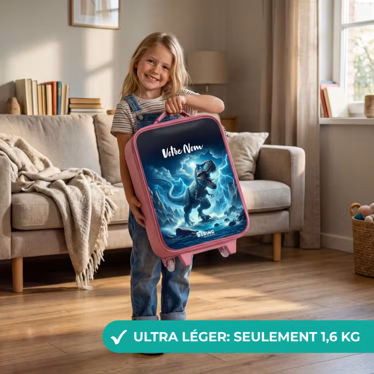 Valise enfant avec nom - Rose - Thunderclap dino — 3