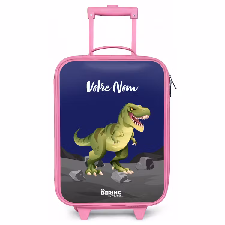 Valise enfant avec nom - Rose - Tjibbe T-Rex — 1