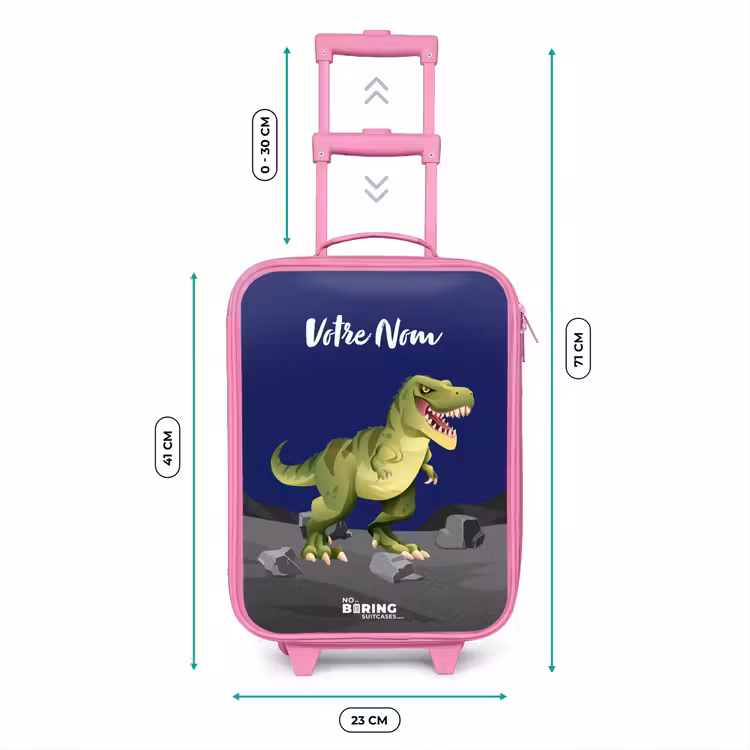 Valise enfant avec nom - Rose - Tjibbe T-Rex — 6