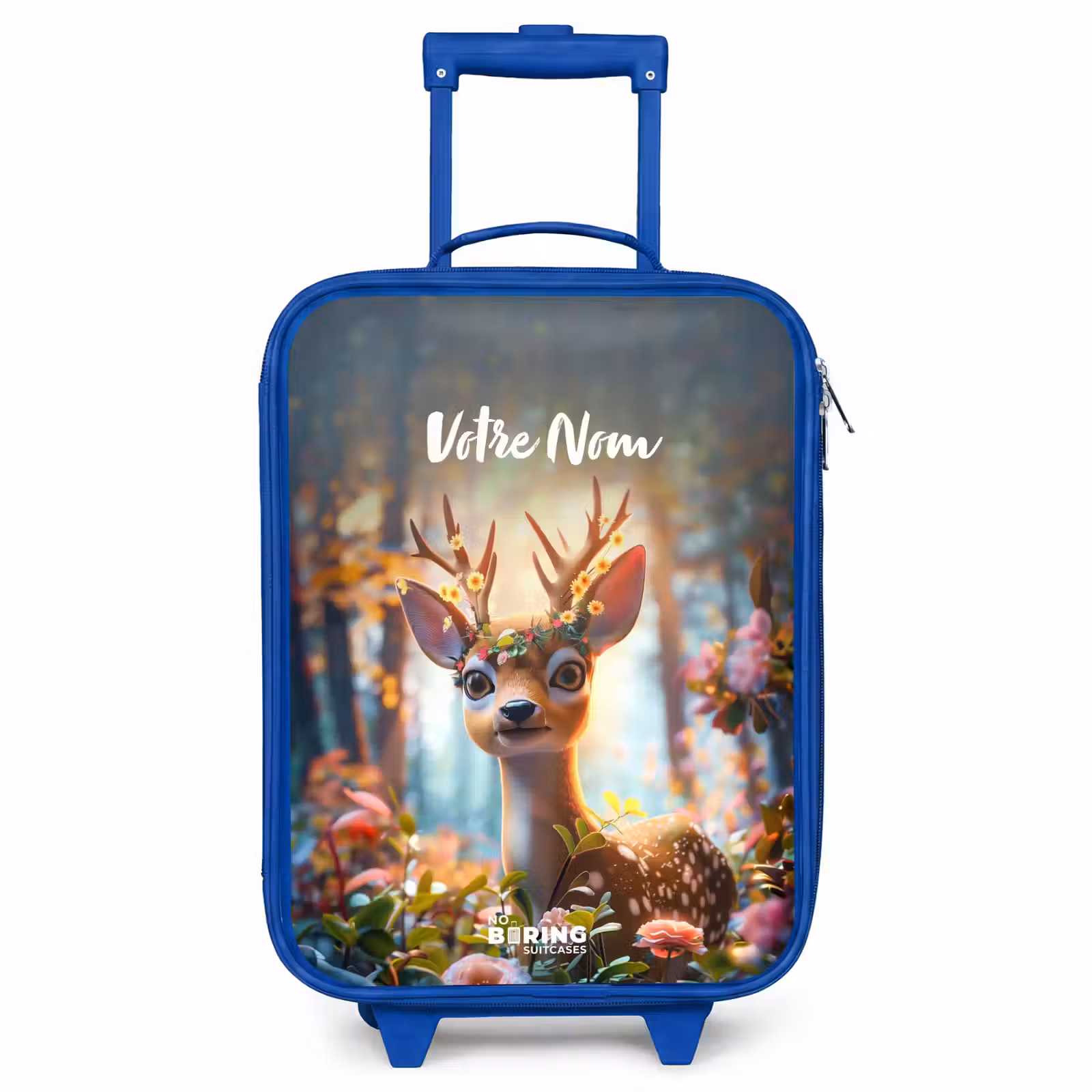 Valise enfant avec nom - Bleu - Bois de fleur Bo — 1