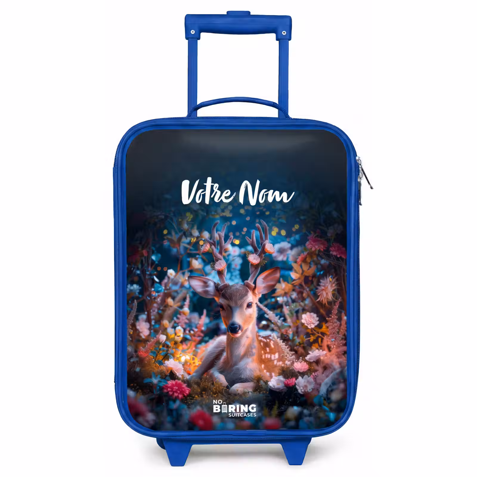 Valise enfant avec nom - Bleu - Eduard cerf élaphe — 1