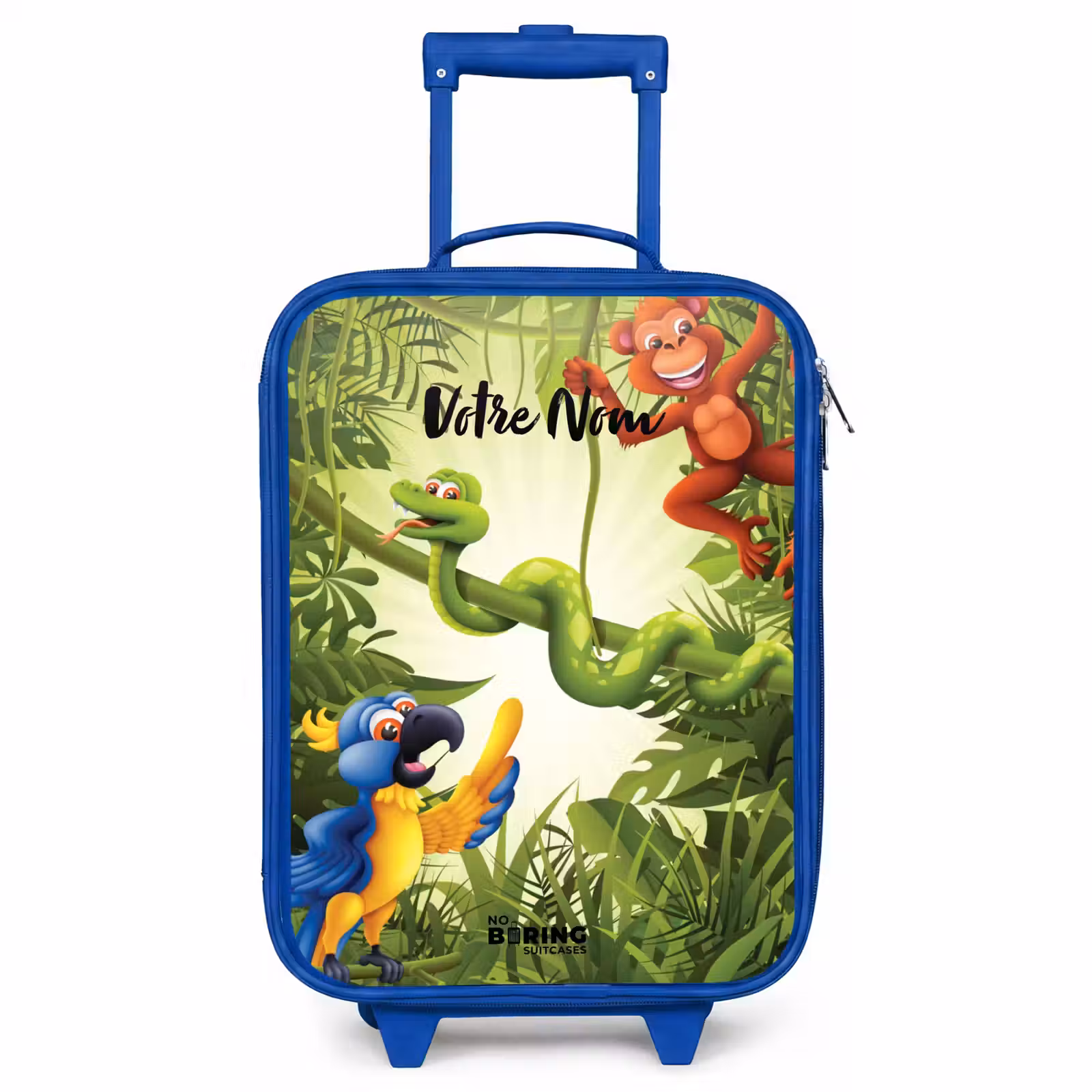 Valise enfant avec nom - Bleu - Jolly jungle — 1
