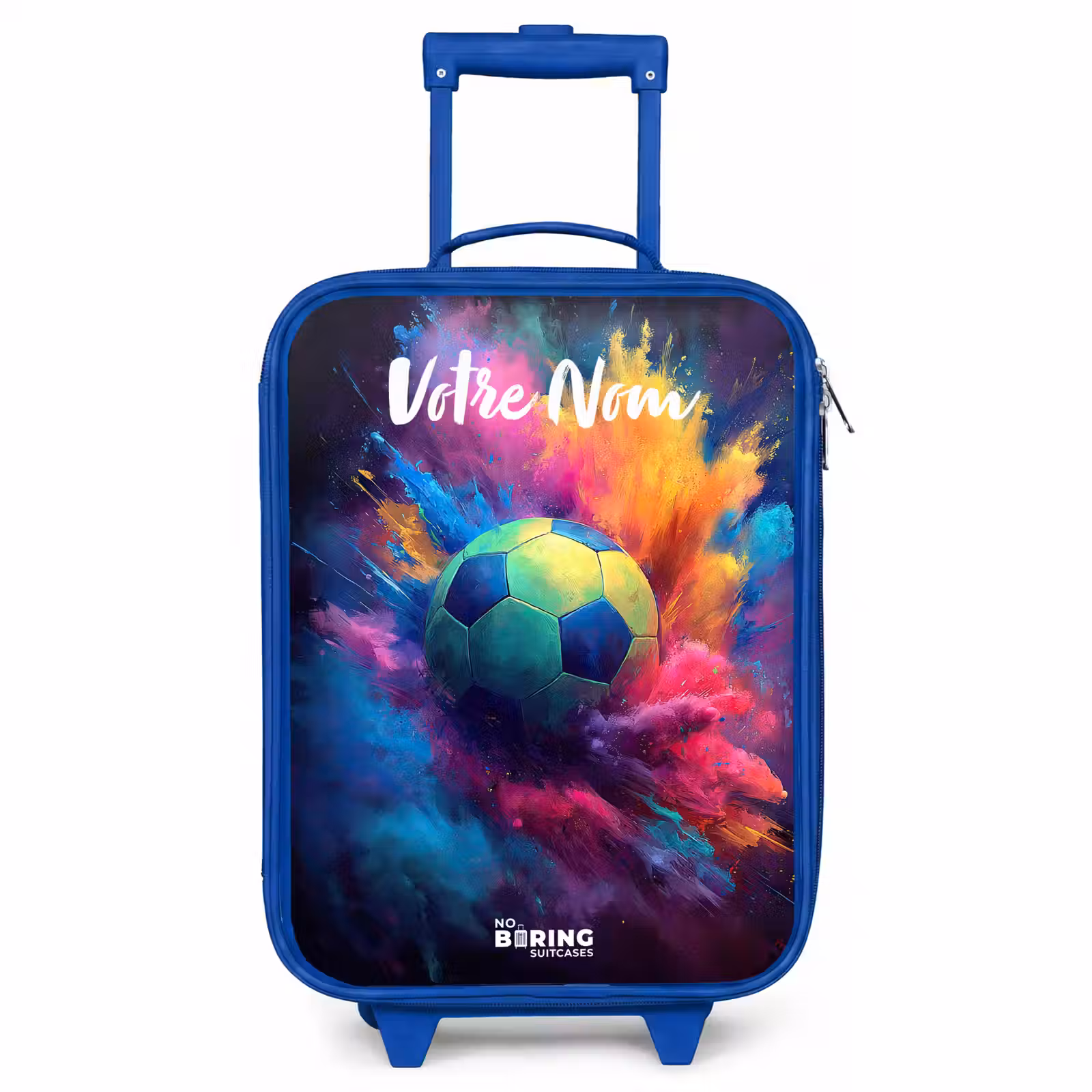 Valise enfant avec nom - Bleu - Néon - Boule - Colorée — 1