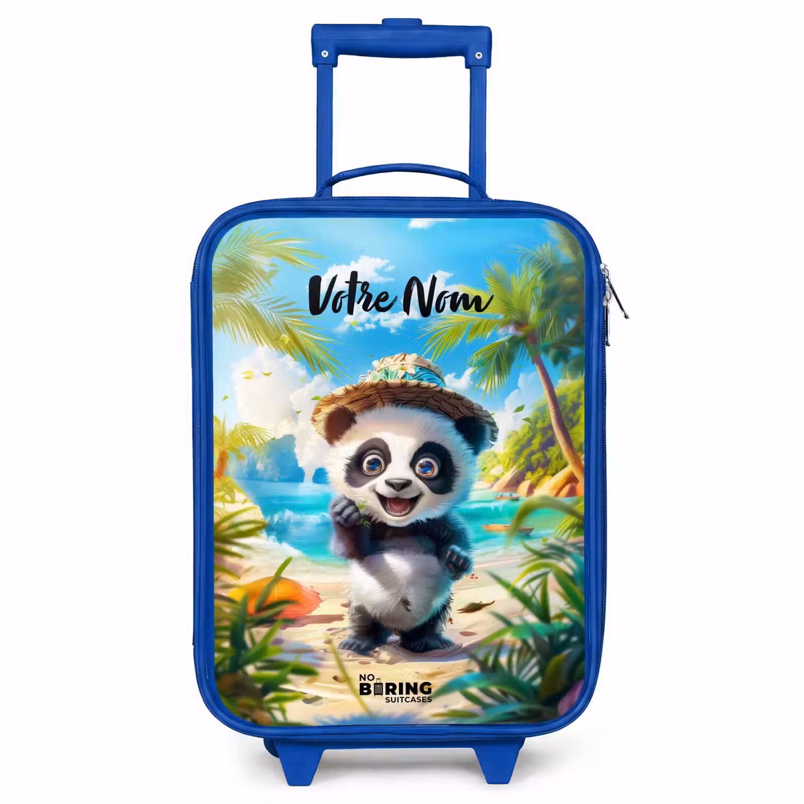 Valise enfant avec nom - Bleu - Pablo panda — 1