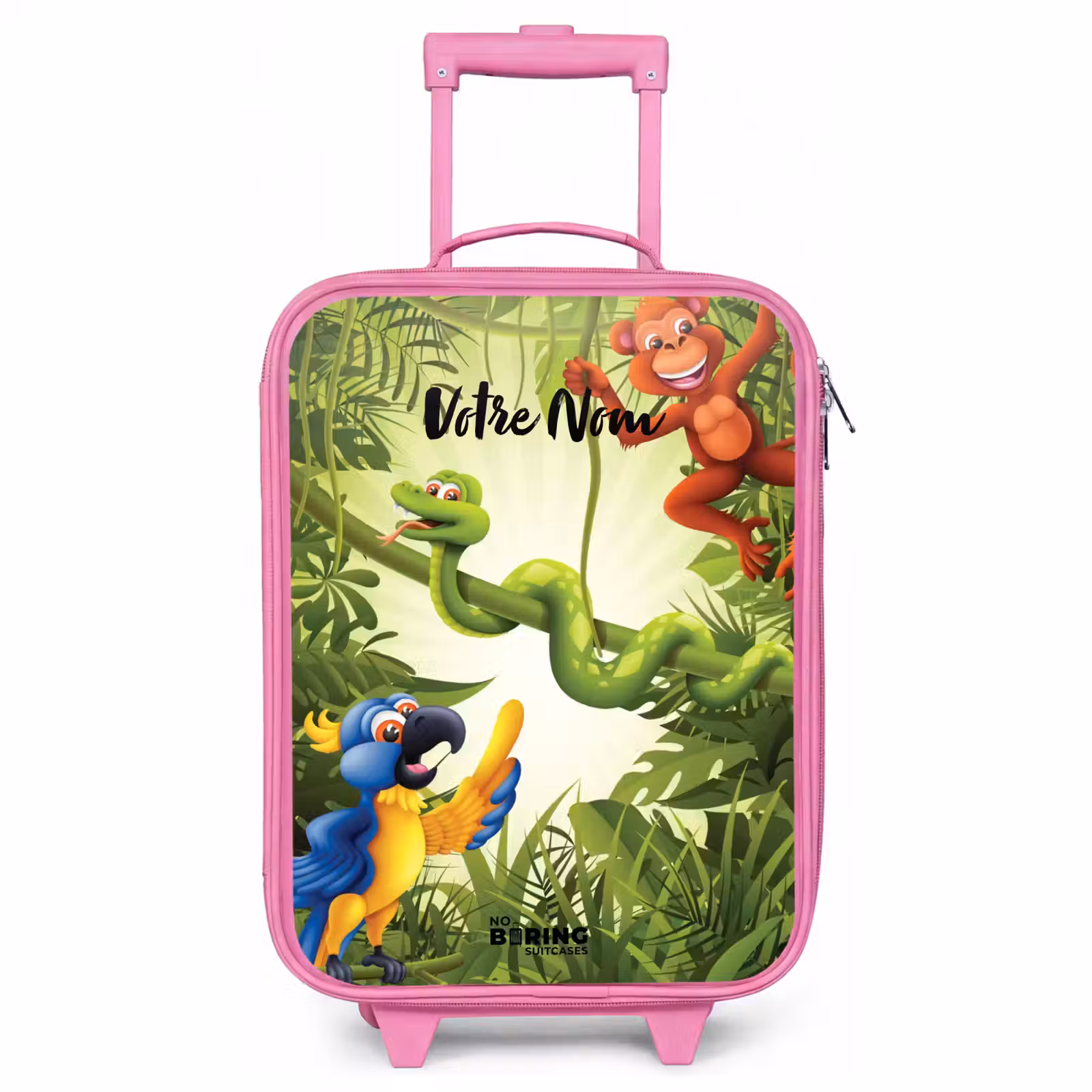 Valise enfant avec nom - Rose - Jolly jungle — 1