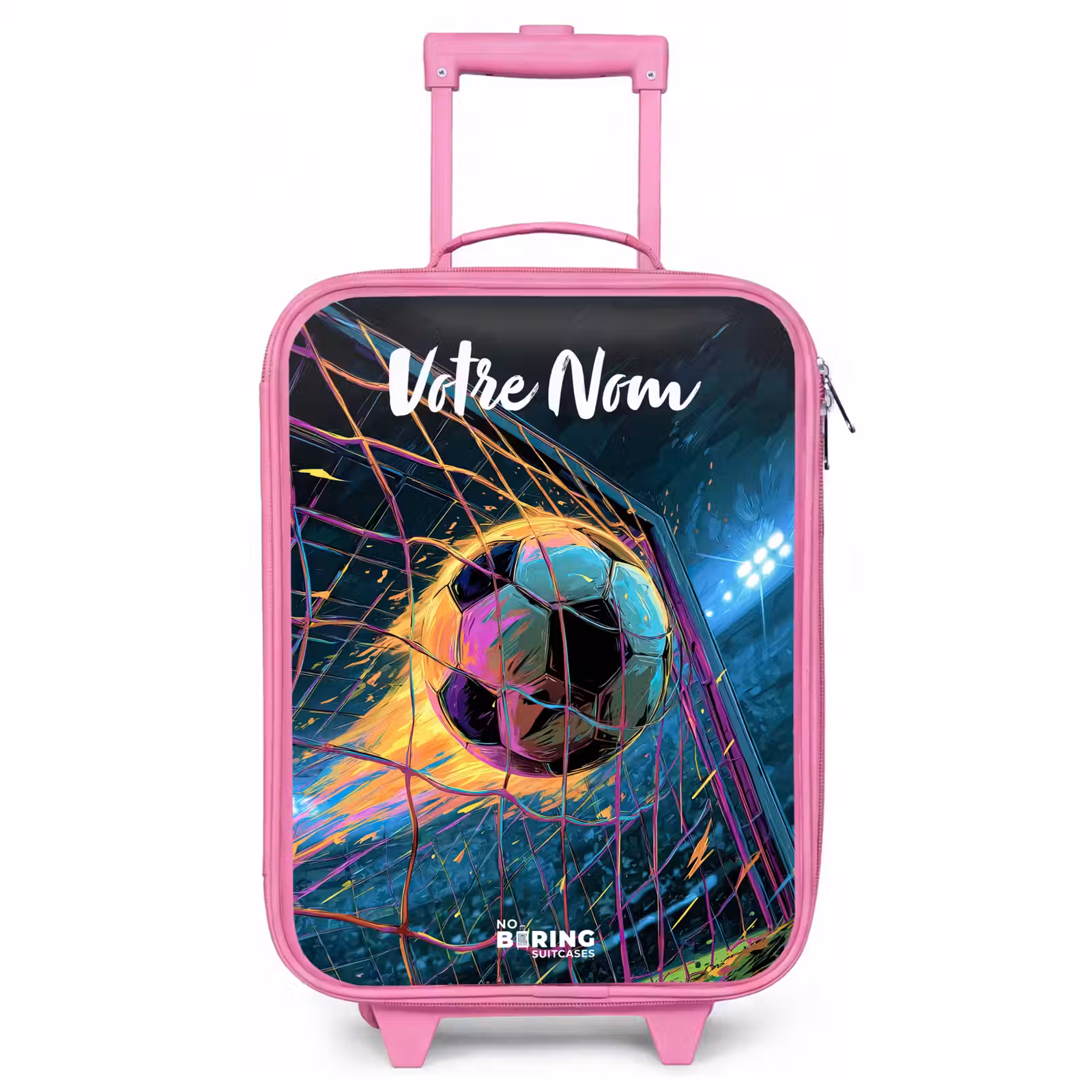 Valise enfant avec nom - Rose - Néon - Filet - Football - Coloré — 1