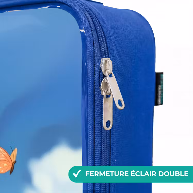 Valise enfant avec nom - Bleu - Bailey fleur cerf — 7