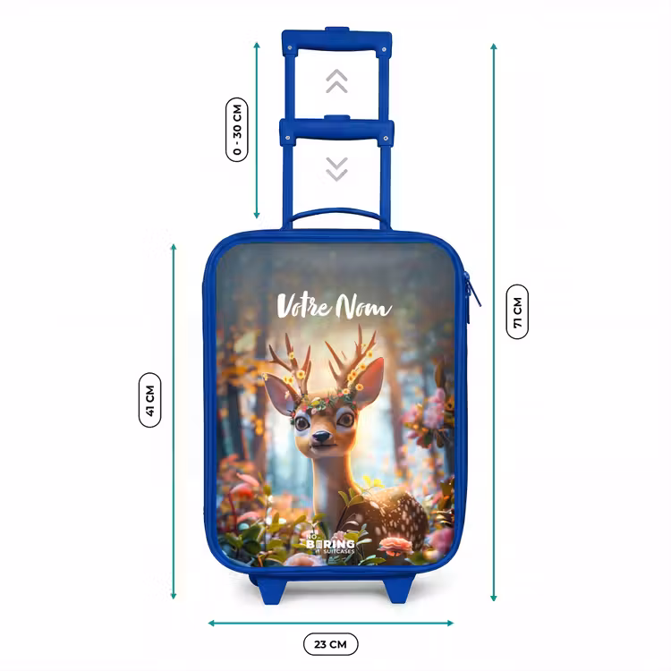 Valise enfant avec nom - Bleu - Bois de fleur Bo — 6