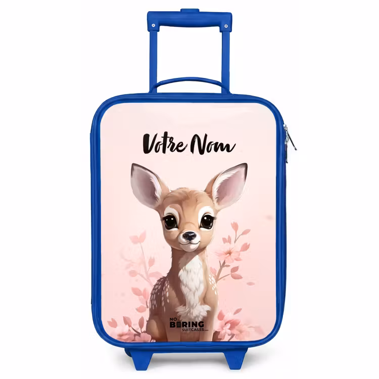 Valise enfant avec nom - Bleu - Chevreuil Hedwig — 1