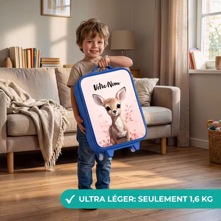 Valise enfant avec nom - Bleu - Chevreuil Hedwig — 3