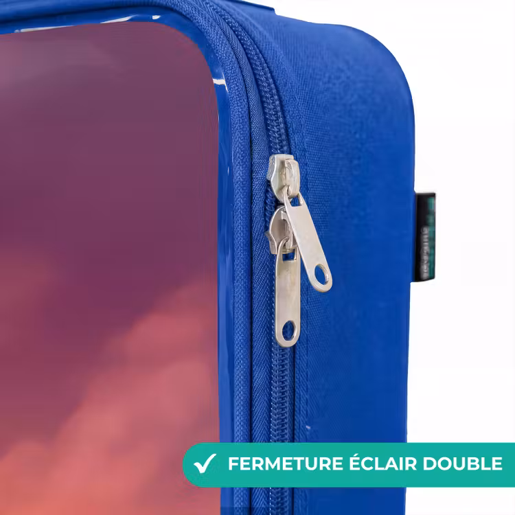 Valise enfant avec nom - Bleu - Dragon géant rouge — 7