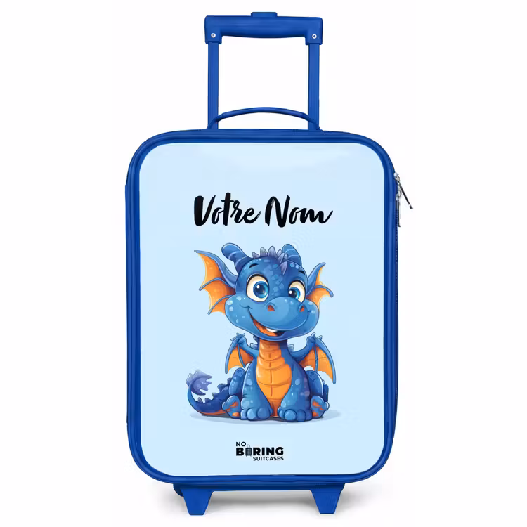 Valise enfant avec nom - Bleu - Dragon minuscule — 1